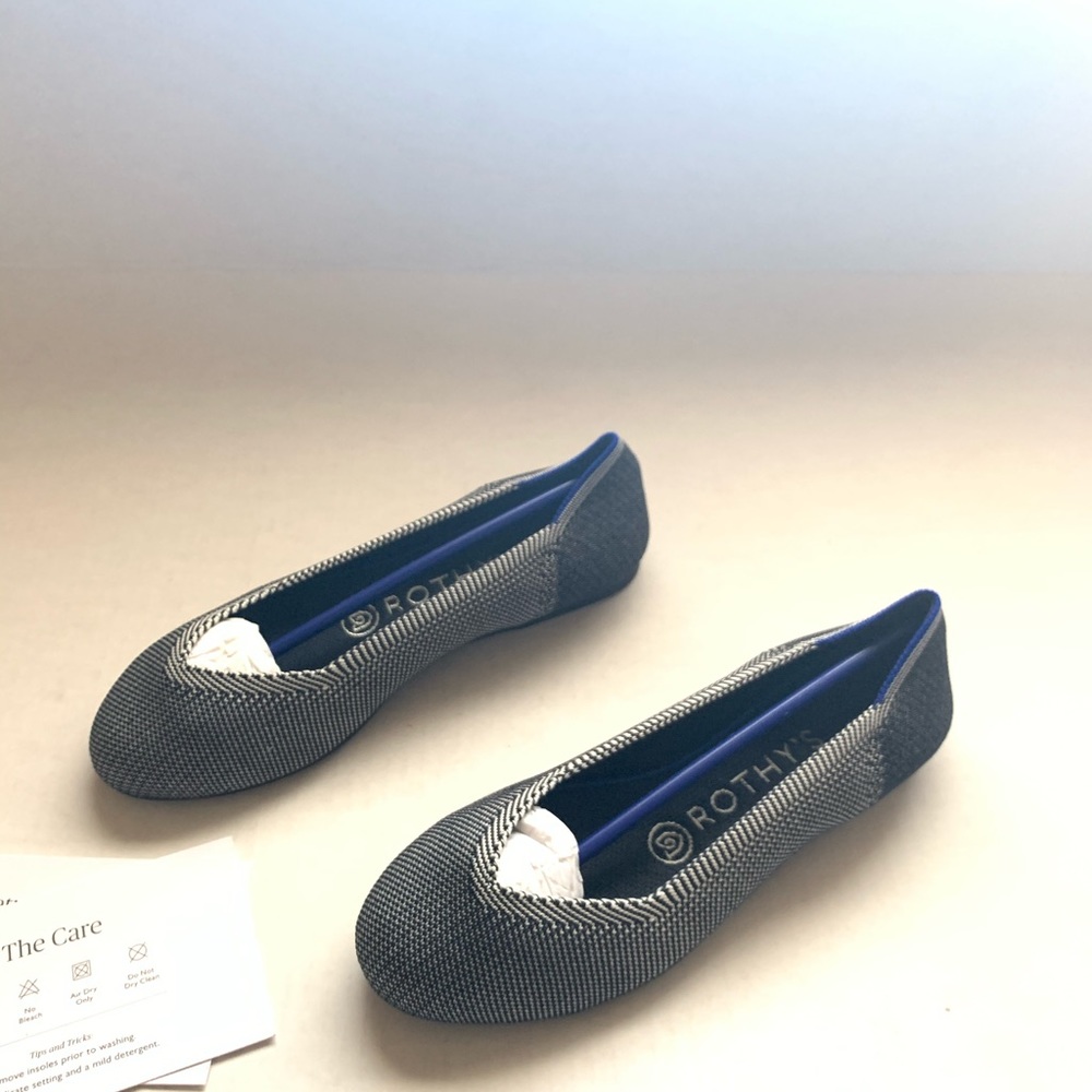 Rothy’s grey Birdseye flats in size 6